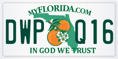 FL license plate DWPQ16