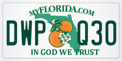 FL license plate DWPQ30