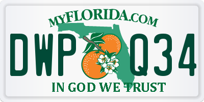 FL license plate DWPQ34