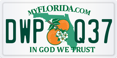 FL license plate DWPQ37