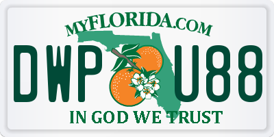 FL license plate DWPU88