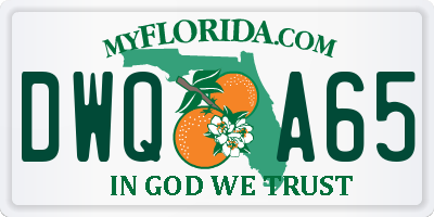FL license plate DWQA65