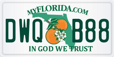 FL license plate DWQB88