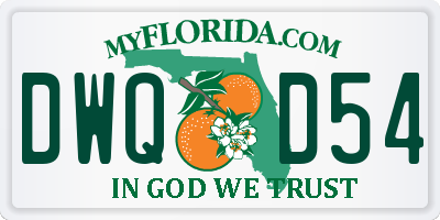 FL license plate DWQD54