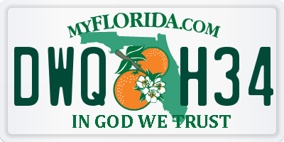 FL license plate DWQH34