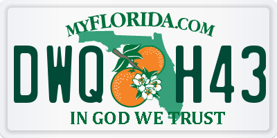FL license plate DWQH43