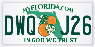 FL license plate DWQJ26