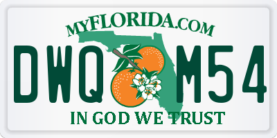 FL license plate DWQM54