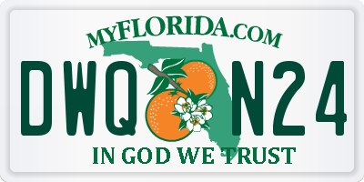 FL license plate DWQN24