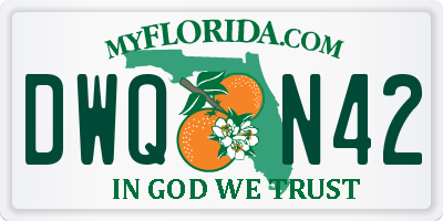 FL license plate DWQN42