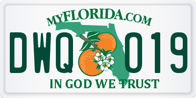 FL license plate DWQO19