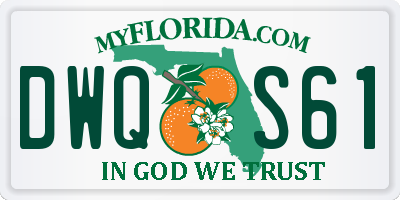 FL license plate DWQS61