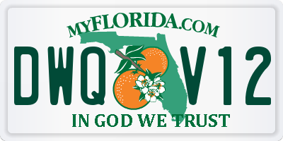 FL license plate DWQV12