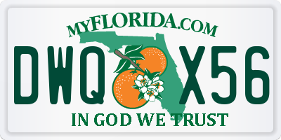 FL license plate DWQX56