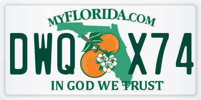 FL license plate DWQX74