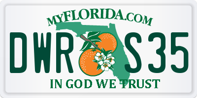 FL license plate DWRS35
