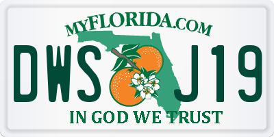 FL license plate DWSJ19
