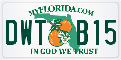 FL license plate DWTB15