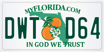 FL license plate DWTD64