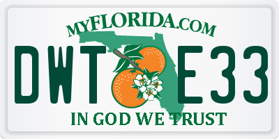FL license plate DWTE33