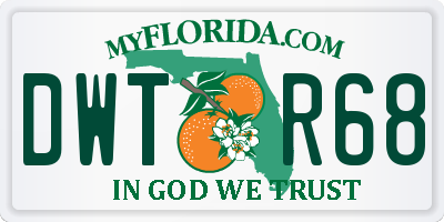 FL license plate DWTR68