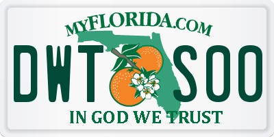 FL license plate DWTS00