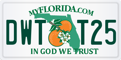 FL license plate DWTT25