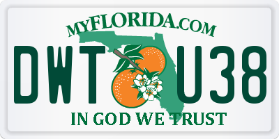 FL license plate DWTU38