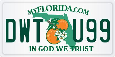 FL license plate DWTU99