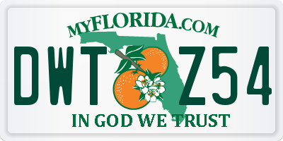 FL license plate DWTZ54