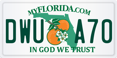FL license plate DWUA70
