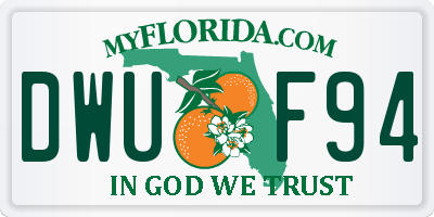 FL license plate DWUF94