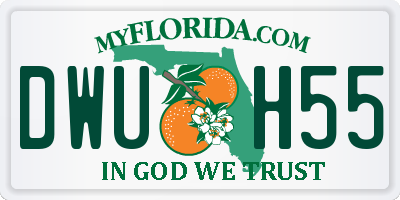 FL license plate DWUH55