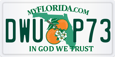 FL license plate DWUP73