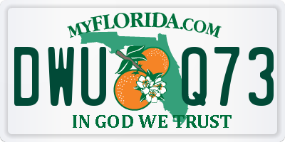 FL license plate DWUQ73