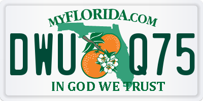 FL license plate DWUQ75