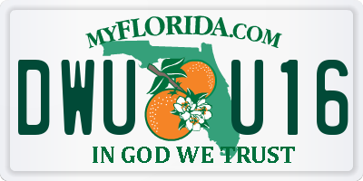 FL license plate DWUU16