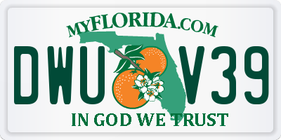 FL license plate DWUV39