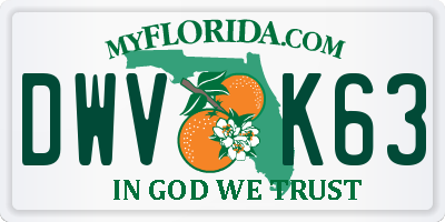 FL license plate DWVK63