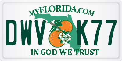 FL license plate DWVK77