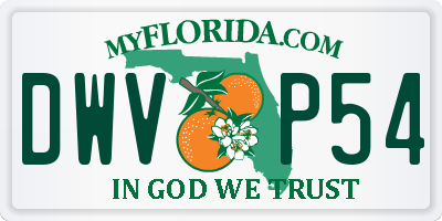 FL license plate DWVP54