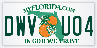 FL license plate DWVU04