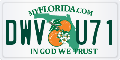 FL license plate DWVU71