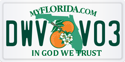 FL license plate DWVV03