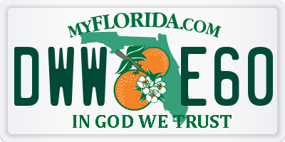 FL license plate DWWE60