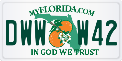FL license plate DWWW42