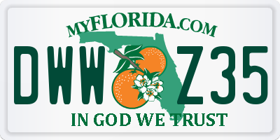 FL license plate DWWZ35