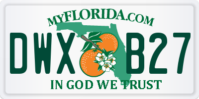 FL license plate DWXB27