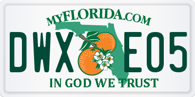 FL license plate DWXE05