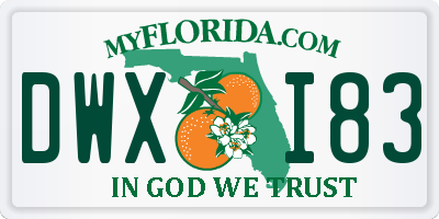 FL license plate DWXI83